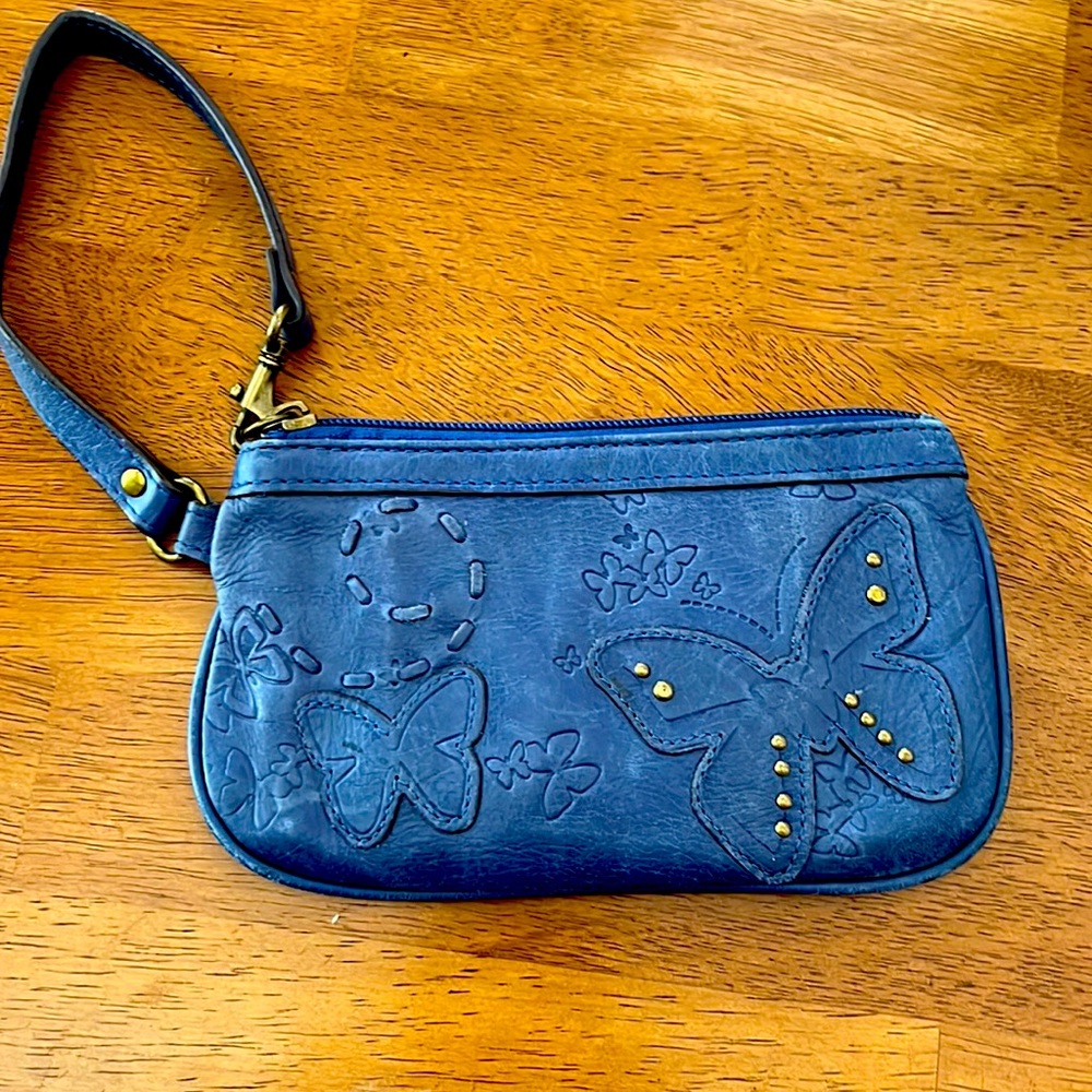 Fossil wristlet with butterfly pattern